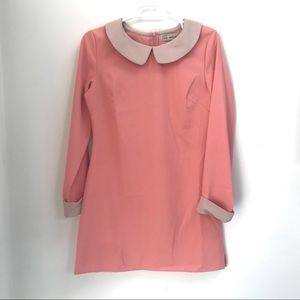 Retro Pink Peter Pan Collar Mini Dress